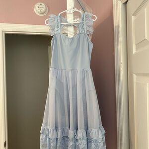 Weissman Soft Blue Ruffled Dress
